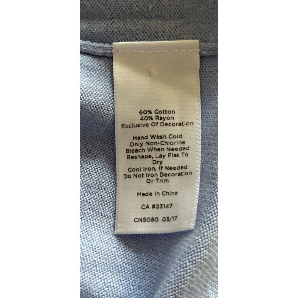 TALBOTS Cotton Top T-Shirt Beach Nautical Short Sleeve Size Med - Picture 7 of 7